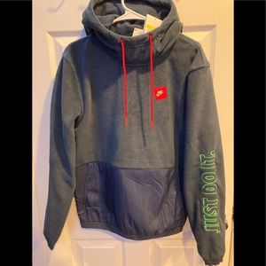 Nike Pro Therma-FIT Fleece Just Do It Hoodie Men's S Navy DD6291-451 NWT